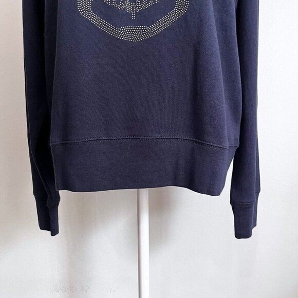 NWT ZADIG & VOLTAIRE THE UPPER SKULL STUDS SWEATSHIRT IN NAVY - XS - Picture 7 of 15